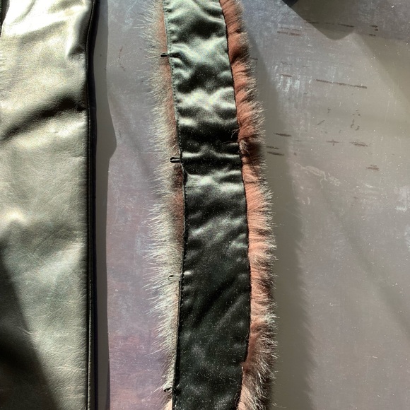 Studio Guy Laroche brown leather coat with mink collar - Picture 16 of 17